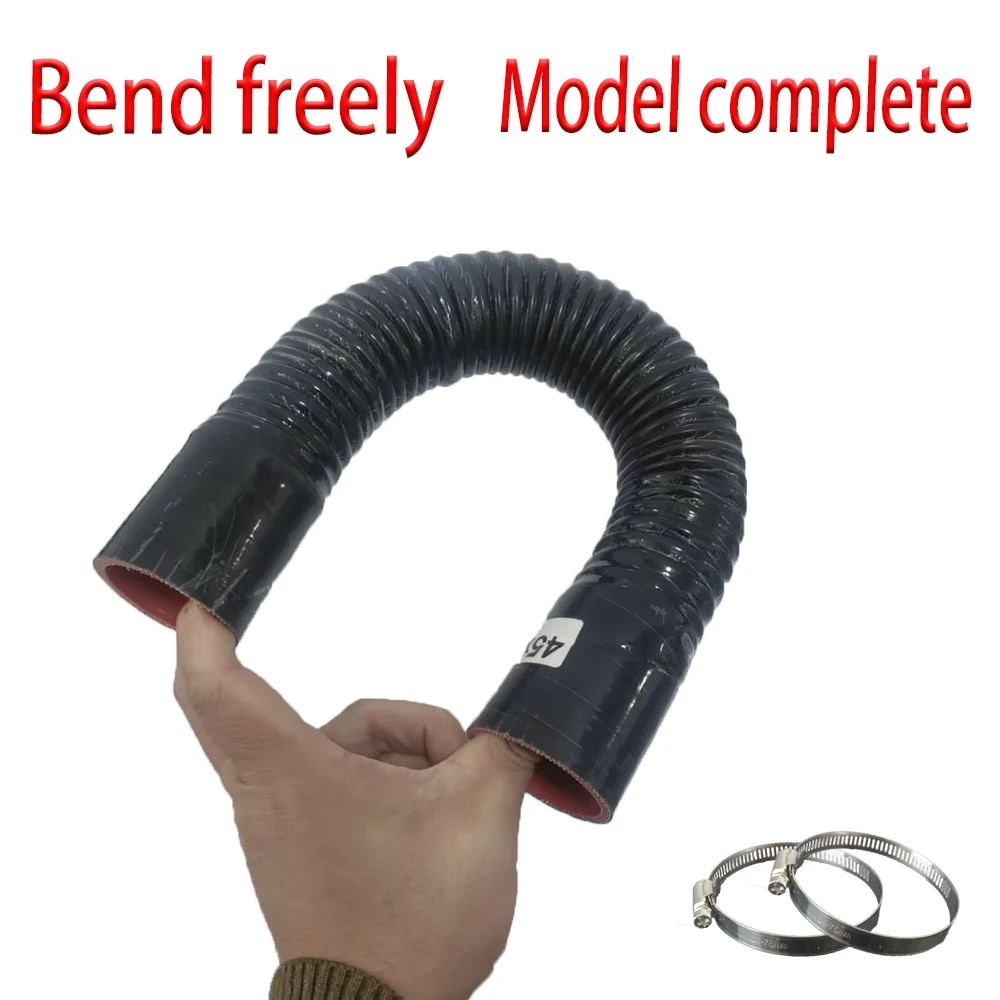 Black ID16-110mm automotive silicone connecting hose, high-pressure and high-temperature steel wire braided hose