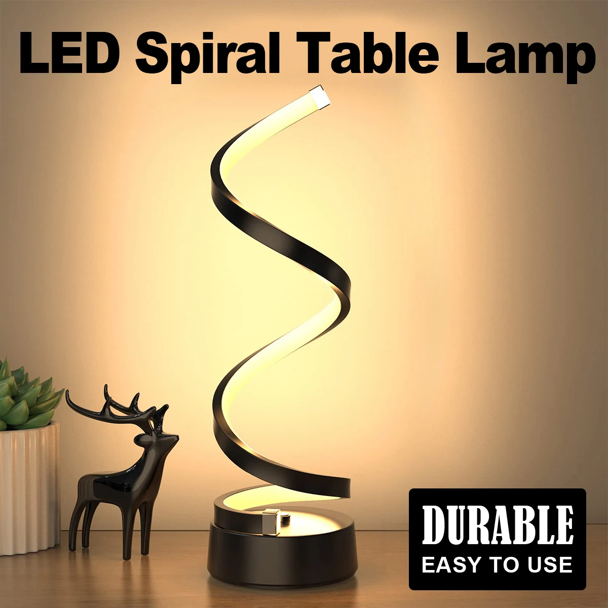 

Pop Dimmable 3 Color Usb Led Table Lamp Desk Decorative Three Light Dimming Night Lights Spiral Charger Port Creative Modern Bed