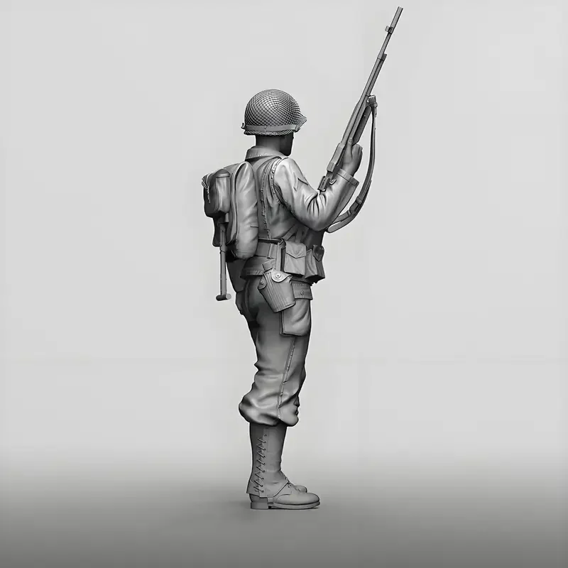 1/16 WWII Gunner ทหาร Action Figure, GK เรซิ่น, ธีมทหาร, Unpainted & In Stock