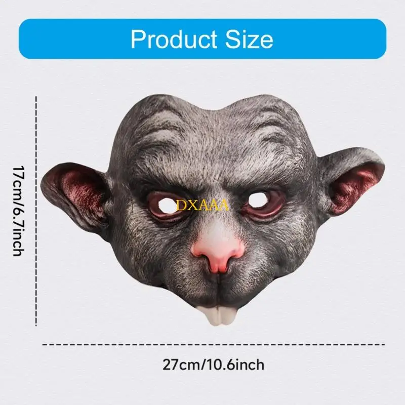DXAA リアルなマウスマスク マウスマスク 歯付き ハロウィン コスプレ コスチューム アクセサリー アニマルマスク 調節可能 大人 子供 ギフト用