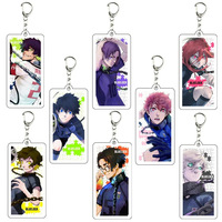Blue Lock Isagi Yoichi Acrylic Anime Keychain Bag Charms Pendant Jewelry Cute Creative Key Ring Friends Gift Figure Cartoon