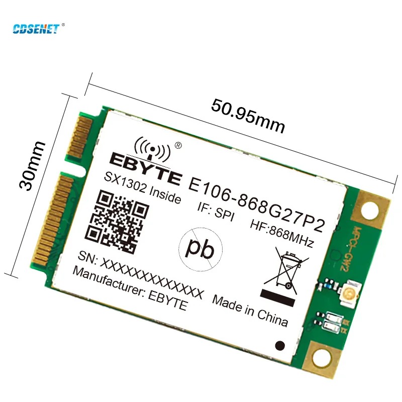 CDSENET klasy przemysłowej LoRaWAN brama E106 LoRaWAN gateway moduł obsługi chipów SPI pci-e SX1302 E106-868G27P2