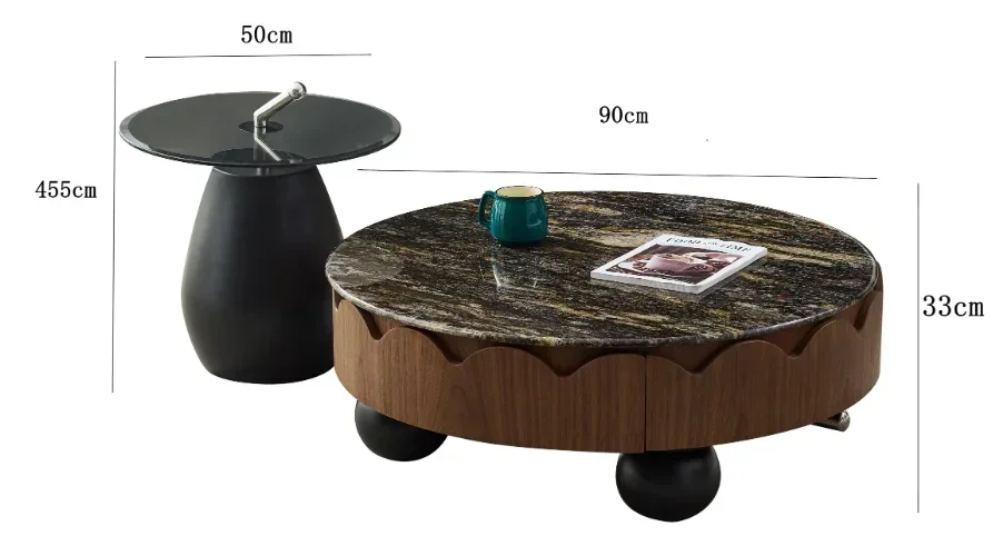 

A Light luxury natural luxury stone modern living room marble high-end coffee table
