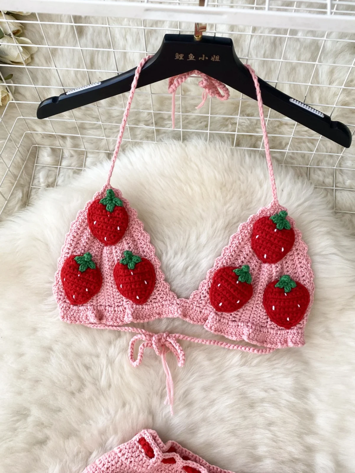 

Летний пляж Vaion Sle, милый вязаный топ с клубникой, юбка-труба, комплект из двух предметов, вязаная повязка в рубчик для пикантных девушек Dr