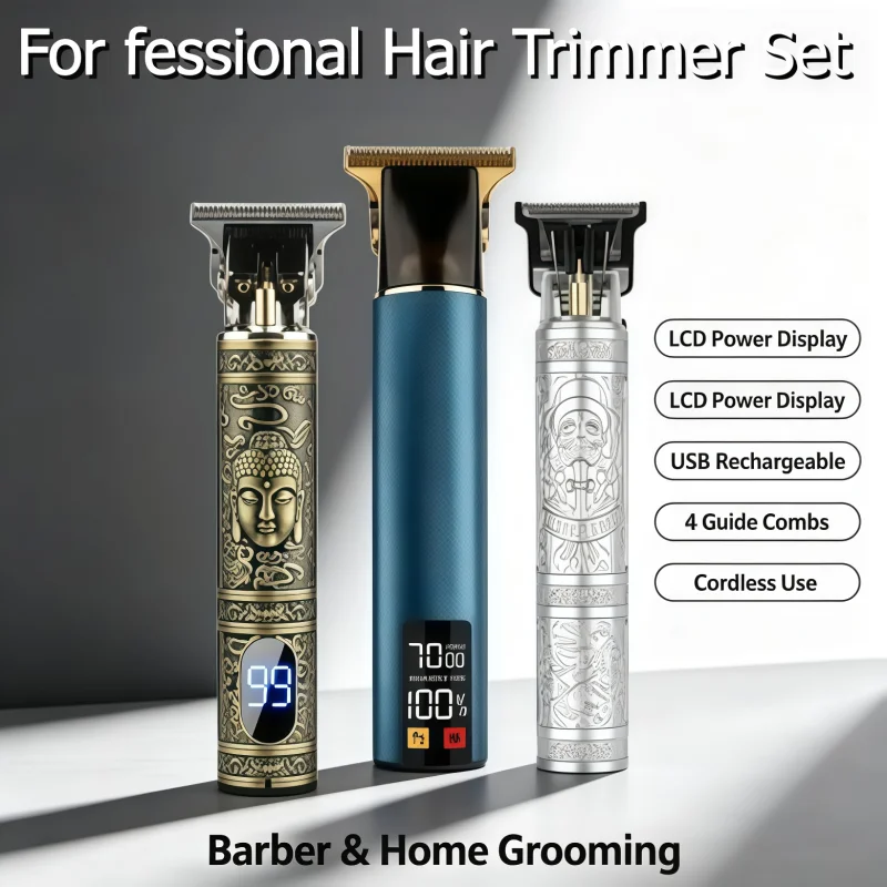 Hot-selling Vintage Electric Hair Clipper USB Rechargeable Cordless Hair Trimmer Men Beard Barber Cutting Machine For Home Salon