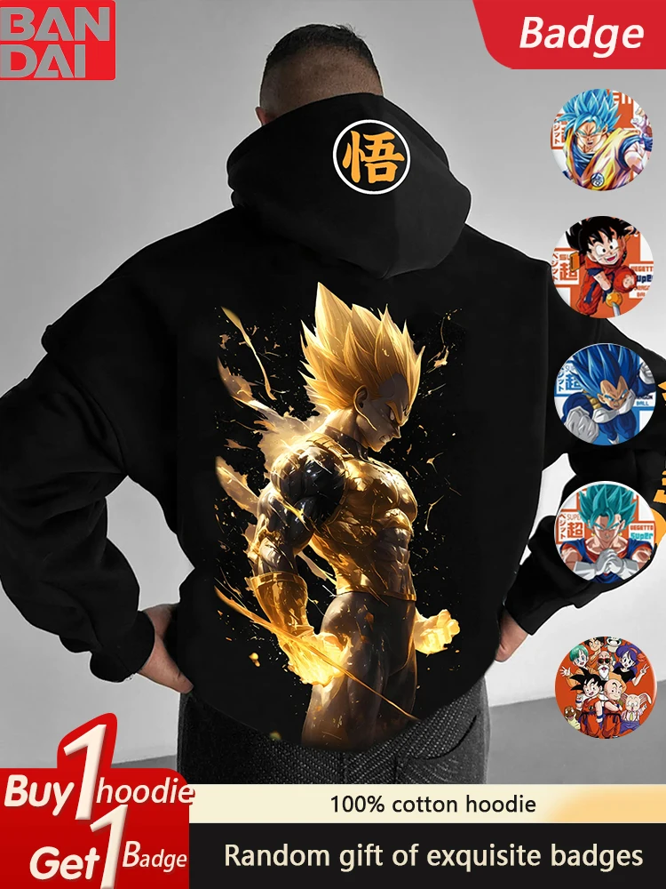 

2025 Japanese-style Dragon Ball Animation Peripheral Printing Versatile Autumn and Winter Men's and Women's Loose Hooded Sweater