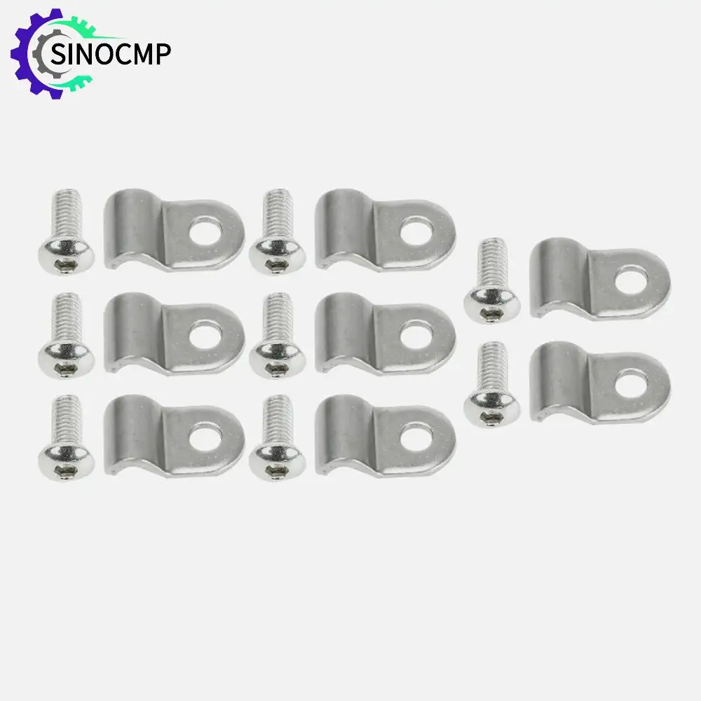 

16pc 3/16" Stainless Steel Brake Line Clamps Clips Screws Street Rod Hot Rod For Car Brake Line Clamp Brake Hose Clip