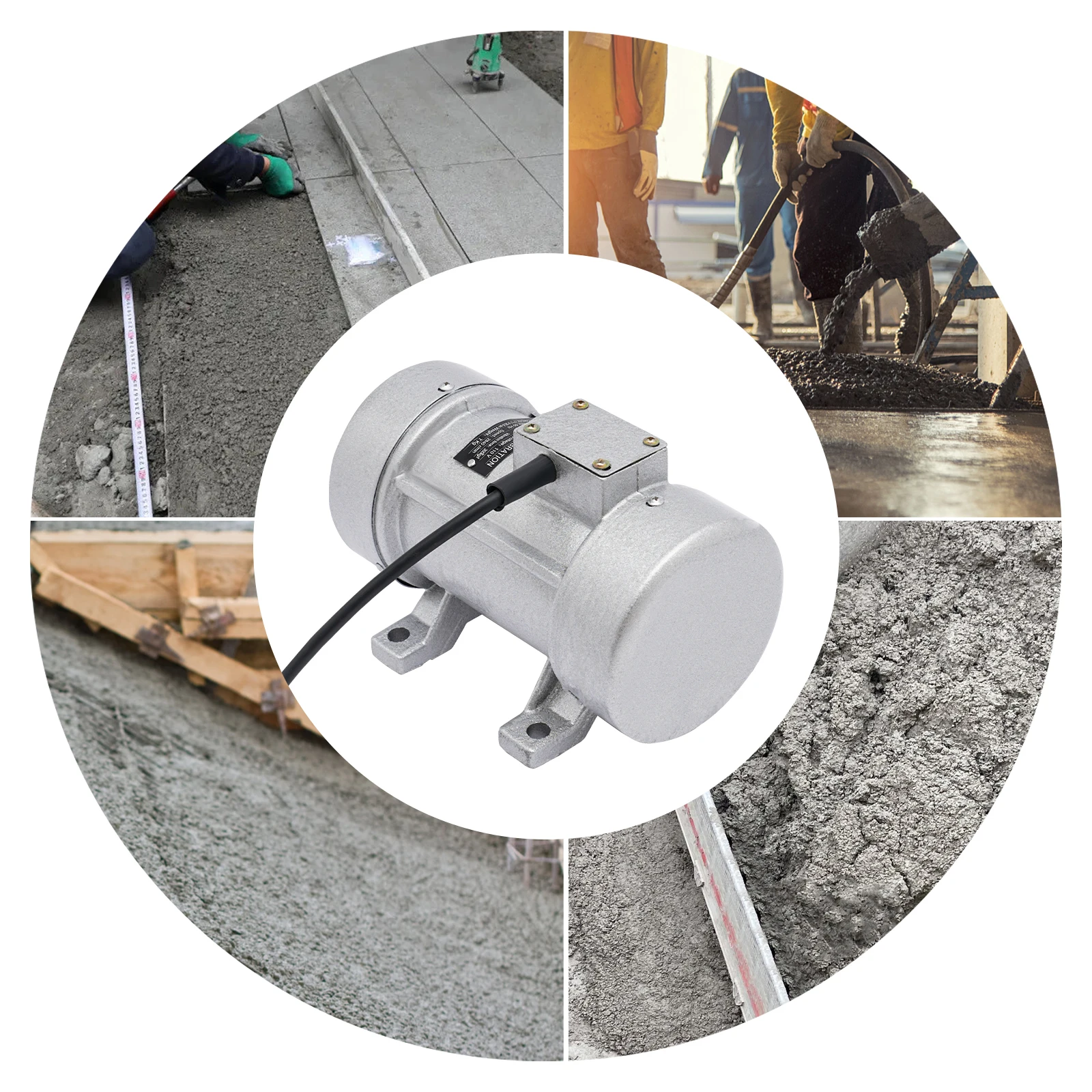 Strong 280W Rose Vibrator with 2942N Vibration Force and 2840 RPM Speed, Durable Cast Iron for Concrete Compaction, Easy Setup