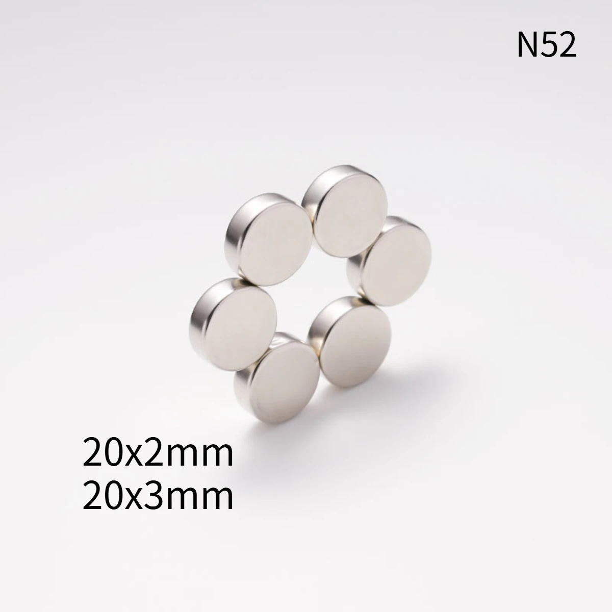 AliExpress NONE N52 20x1 20x2 20x3  Magnets tandard Neodymium Magnet Motor Power double sided tape Generate Round Ebike Search Magnetic DIY
