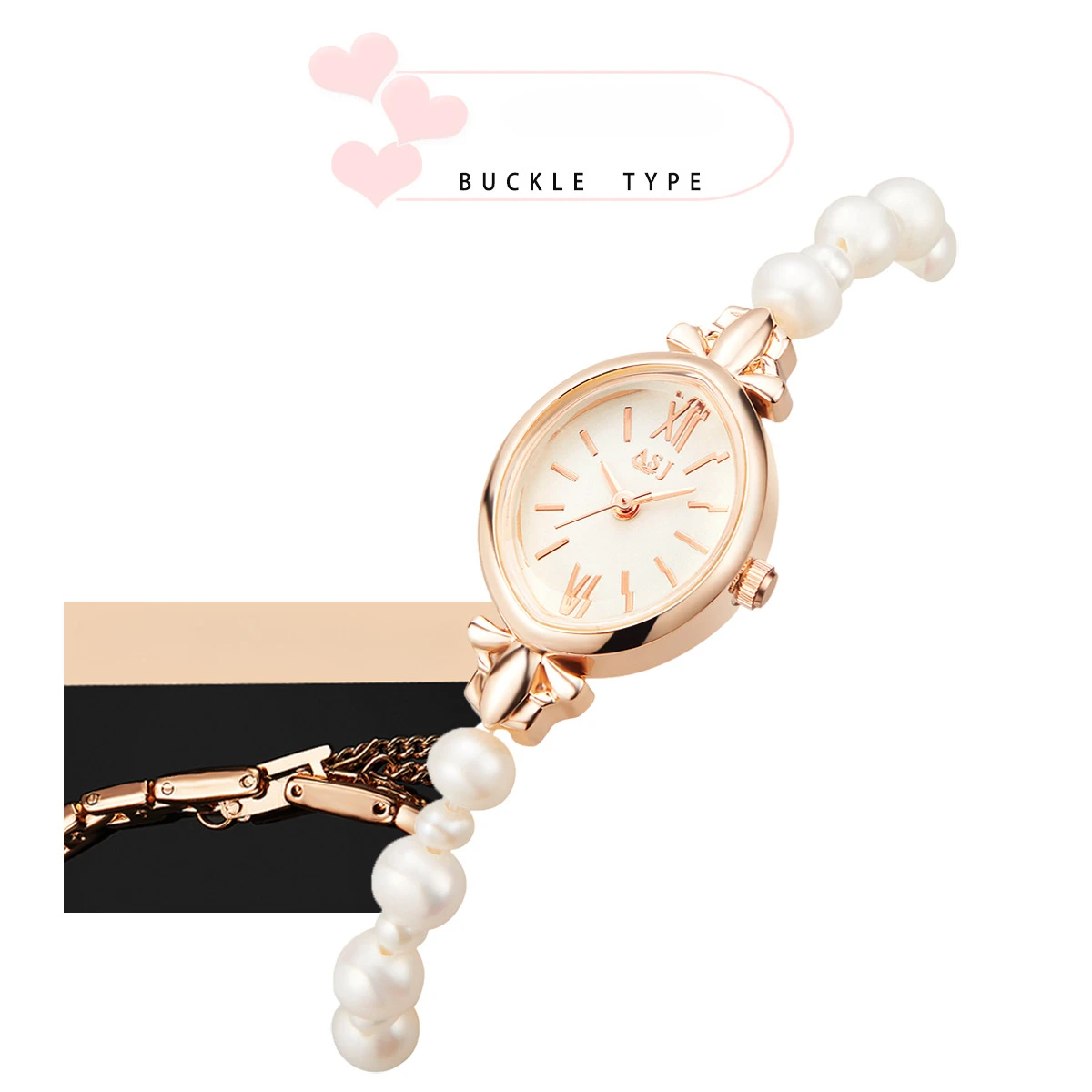 Reloj de pulsera con cuentas de perlas para Mujer, Reloj de cuarzo creativo, resistente al agua, dulce y elegante