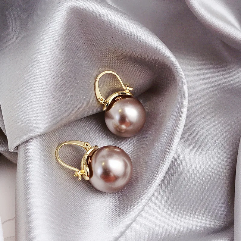 

New Fashion Fresh Sweet Pearl Temperament Drop Earrings Contracted Geometric Joker Elegant Lovely Women Earrings