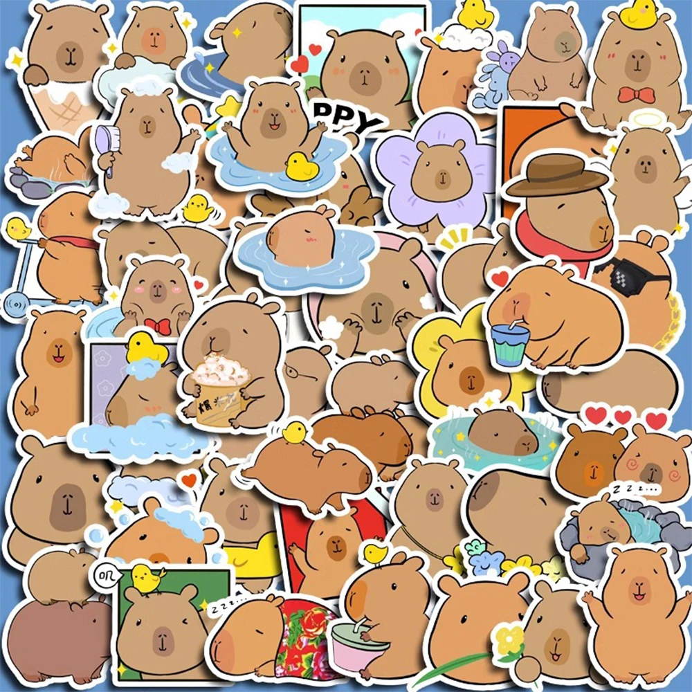 10/30/50 stücke Capybara Cartoon Aufkleber Niedlichen Tier Graffiti Aufkleber DIY Telefon Sammelalbum Gitarre Fahrrad Lustige Dekoration Stgicker Spielzeug