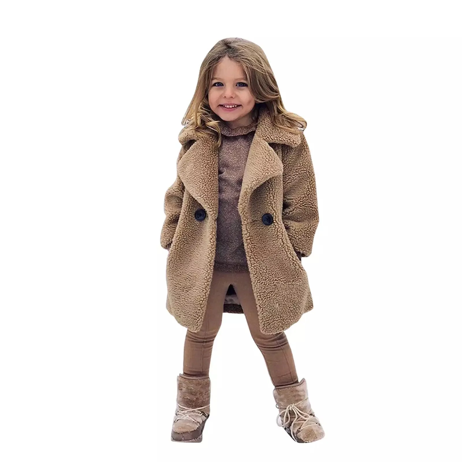 New Winter Plush Style Winter Girls Jacket Fashion Padded Lining Keep Warm Hooded Coat For Kids Children Birthday Present