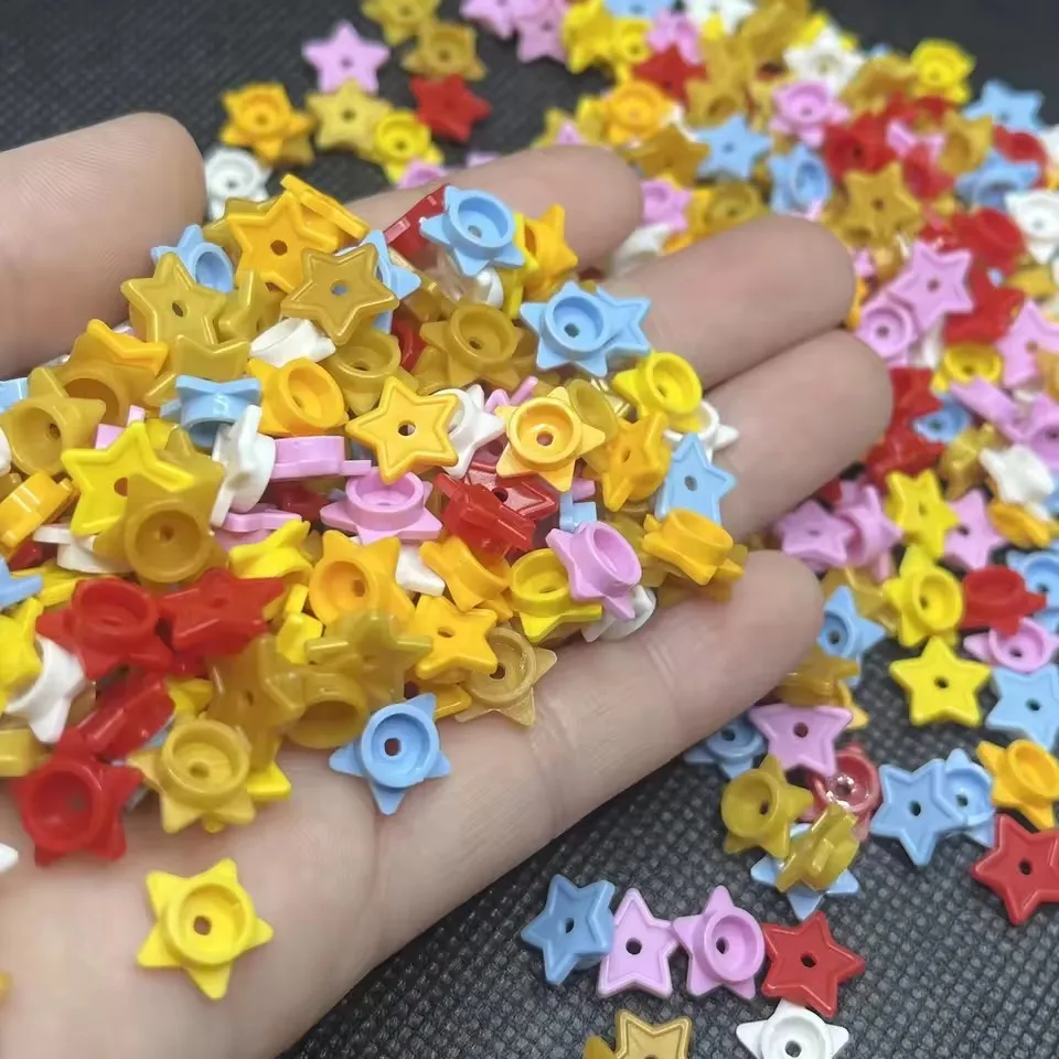 500 Stück Moc 11609 Bausteine Runde Platte 1x1 mit Stern und Kleinem Loch DIY Bausteine Kompatible Teile Zubehör Spielzeug