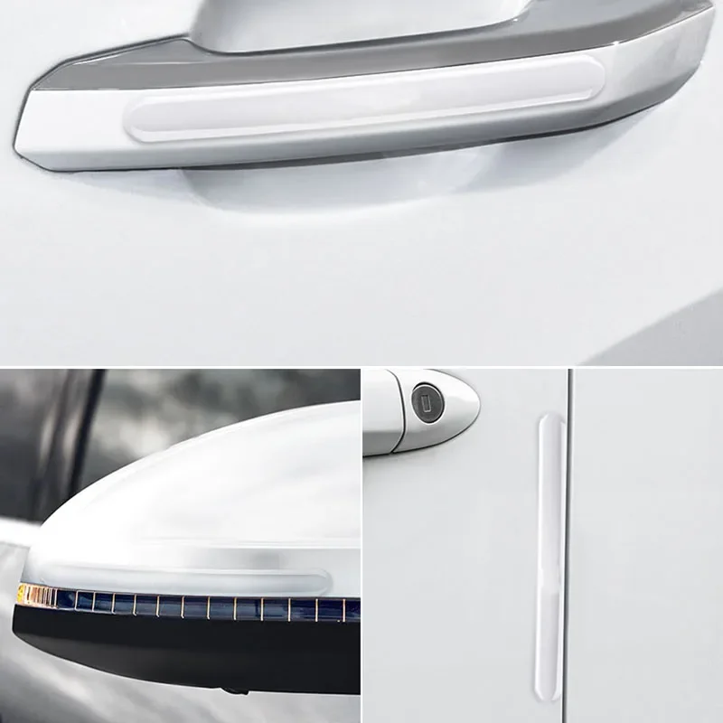 Car Door Edge Guard Transparent Anti-Collision Strips Rubber Stickers Edge Protection Guards Rear View Mirror Protective Strip