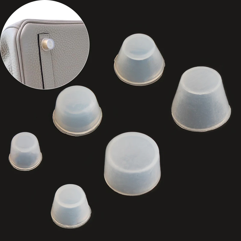 Transparent Silicone Wear Protection Bag Bottom Studs Rivets For Leather Bags Handbag Shoulder Purse Belt Lock Decor Accessories