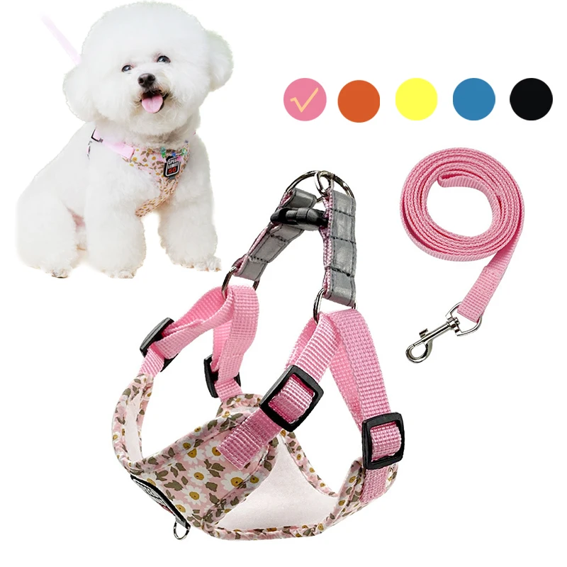 

Cute Dog Harness Leash Set Puppy Chest Strap Reflective Harness Vest Walking Lead Leash Chihuahua Bulldog Poodle Walking Straps