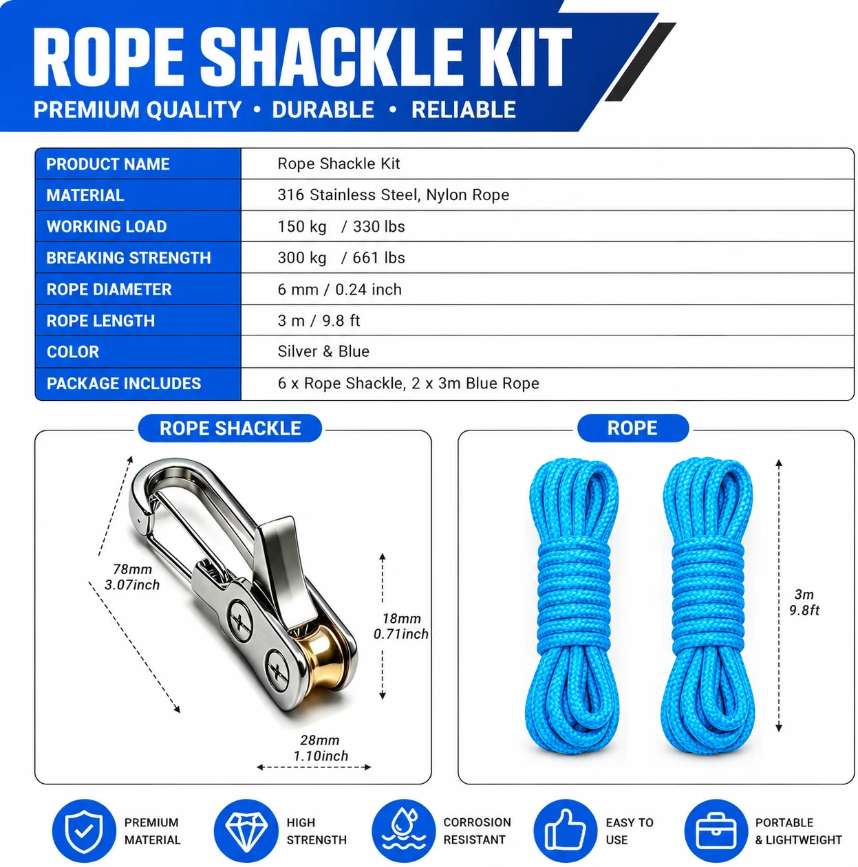 12-Piece Rope Set with Roller Tensioners (Includes 6 Towing Hooks + 6 Towing Ropes), Heavy-Duty Retractable Strap Accessories, or Convenient Safety Tie-Down Rope Tensioning Tool with Locking Buckle, Suitable for Camping, Boating, and Outdoor Activities