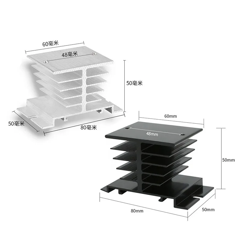 SSR Solid State Relay Cooling Base 10A-120A Aluminum Heat Sink 12V 24V 220V Single Phase/three Phase Small Radiator Base Frame