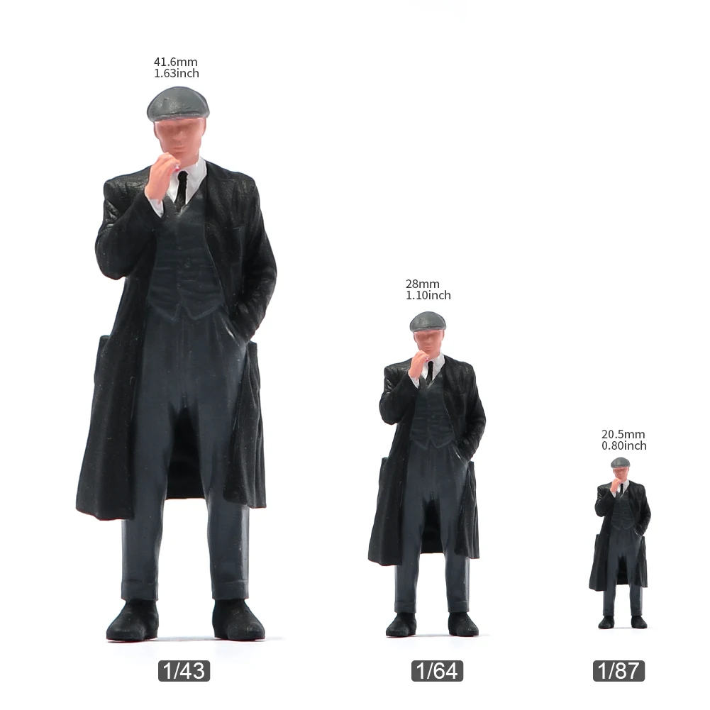 Miniatures Figures 1/87 1/64 1/43 1/24 Smoking Gangster Men 3D Figurine Model Creative Scene Dolls Props For Cars Vehicles Toy - Image 5