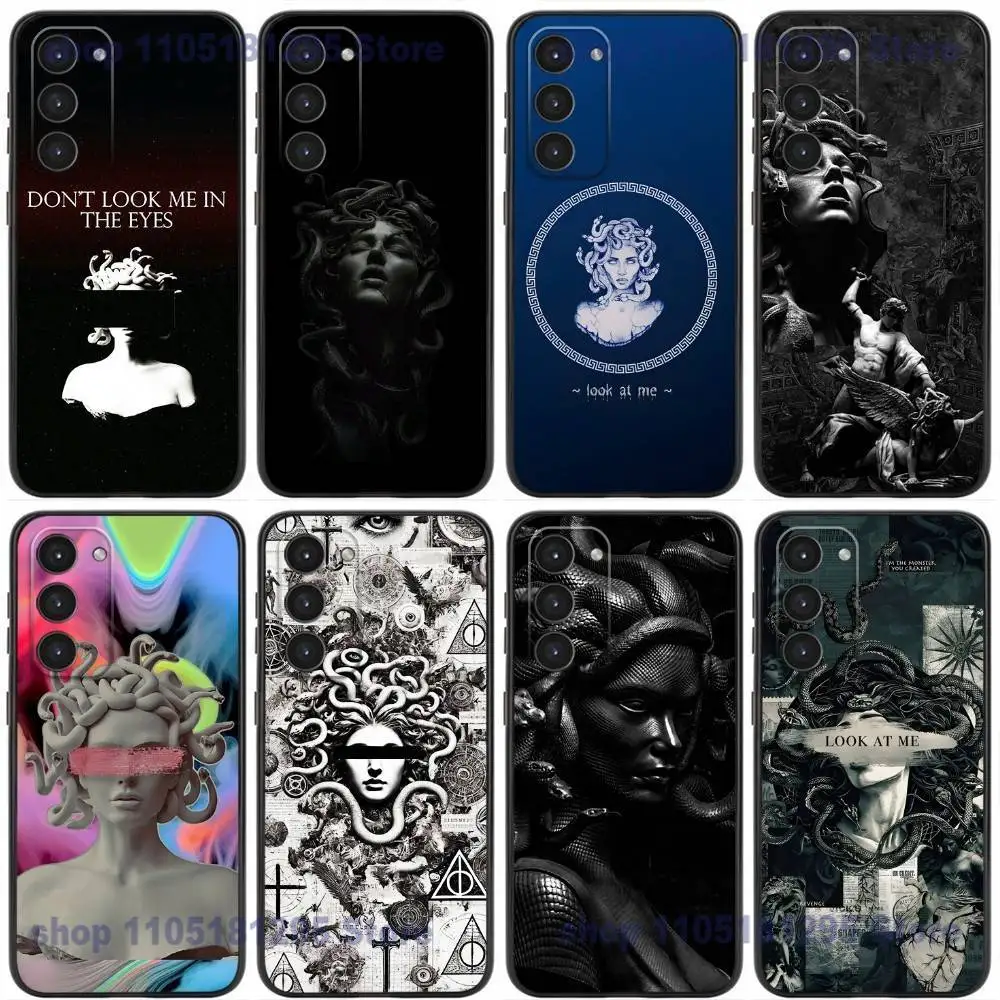 

Medusa Greek Mythology Look At Me Phone Case For Samsung Galaxy A20,21s,22,31,32,52,53,72,73,80,91 Liquid Silicone Black Cover