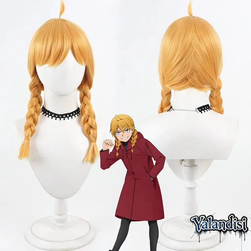 Yalandisi& Anime Qin Qin Cosplay Wig Halloween Carnival Party Props Synthetic Hair Heat Resistant Fiber+Wig Cap