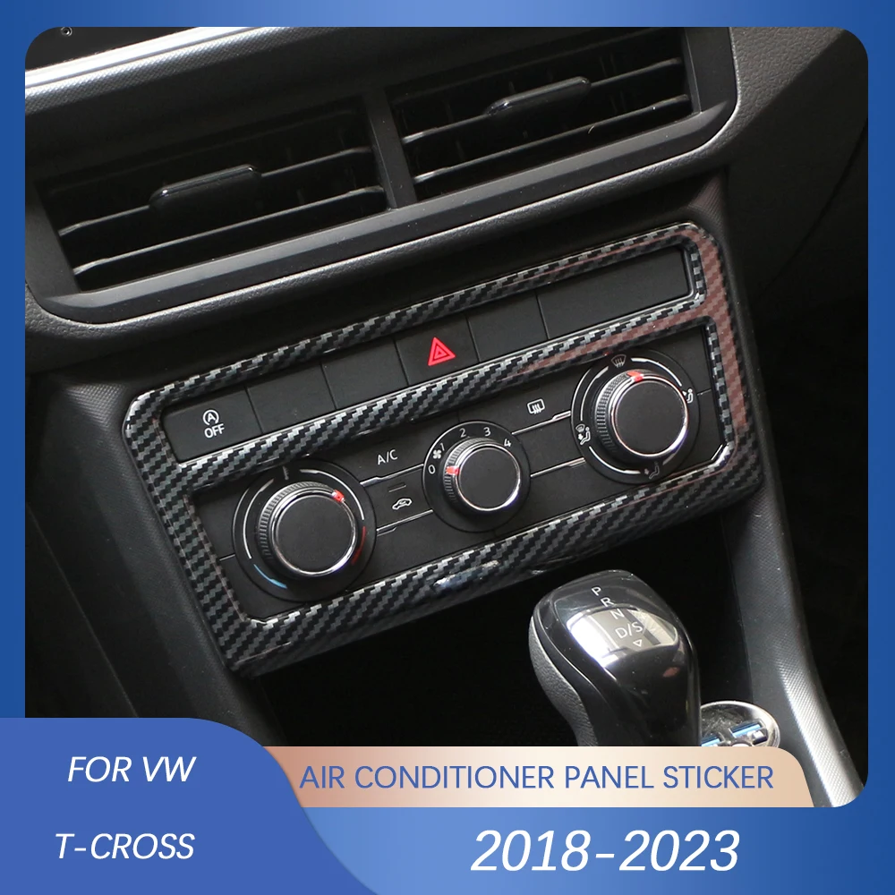 Air Conditioner Control Adjustment Panel Stickers for VW Tcross 2018-2023 Car Ac Knob Panel Cover Trim Carbon Fiber image 4