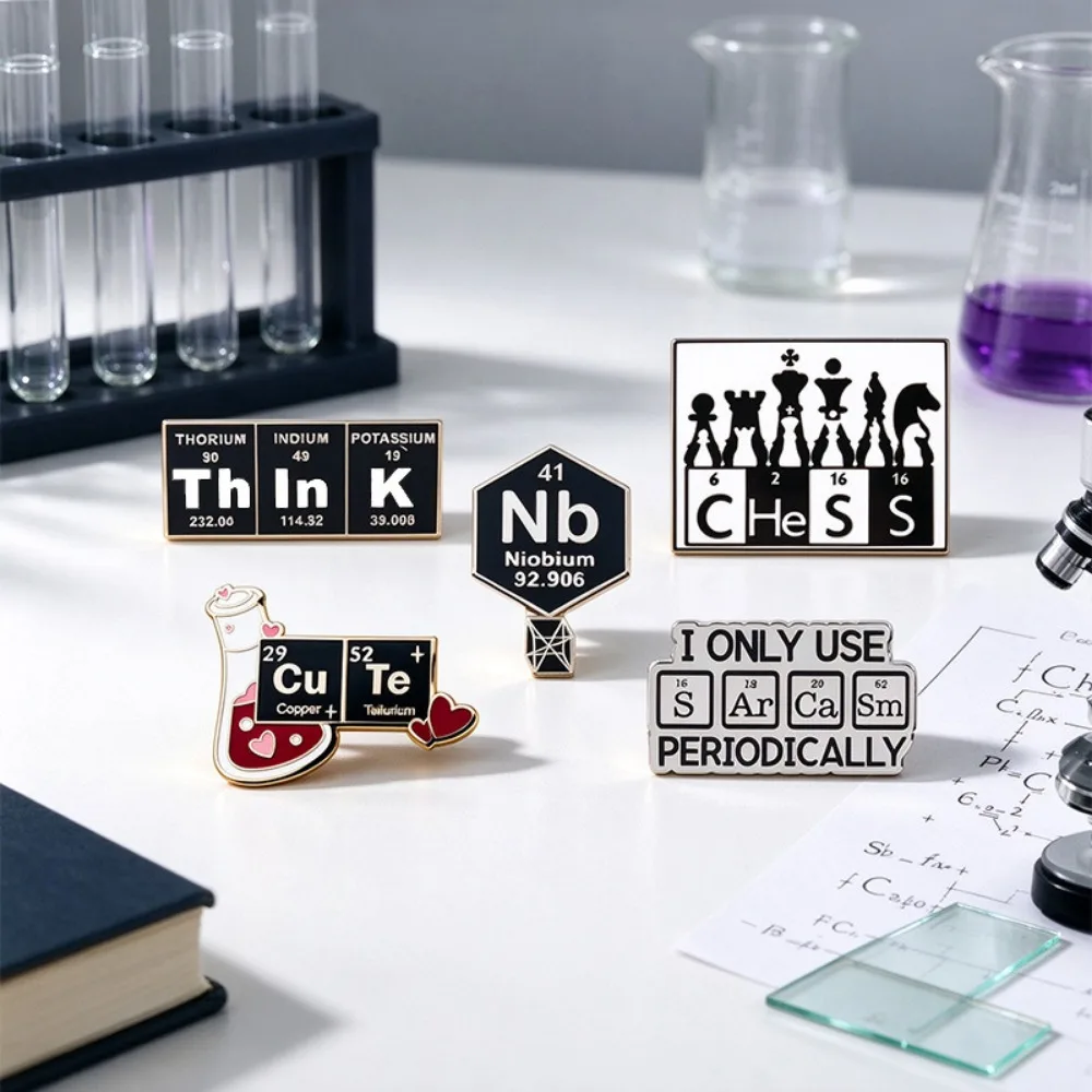 Chemical Element Periodic Table Enamel Brooch Creative Science Element Metal Badge Science Enthusiast Pin Jewelry Accessories