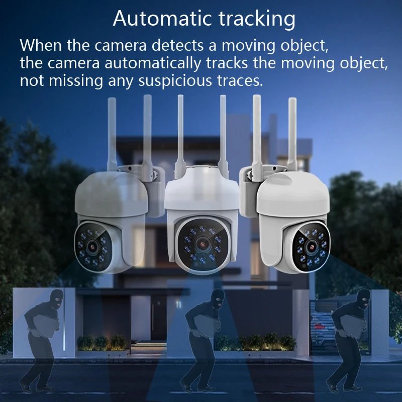 1080P 2MP Outdoor PTZ WiFi Tuya Smart Life Home Security Auto Tracking Human Detection Dome Camera CCTV Video Surveillance