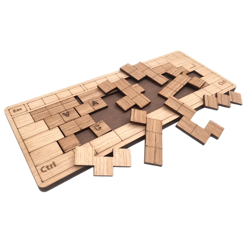 لعبة ألغاز Tastatur 15 Mind Boggling الخشبية، لعبة ألغاز خرز العقل