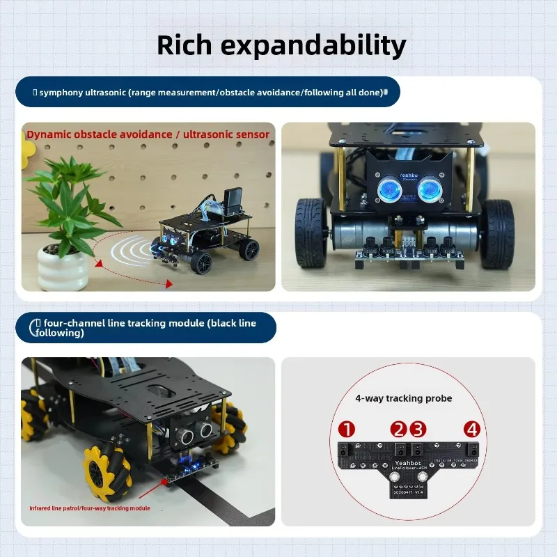 Wheel Stm32 Smart Robot Car With Line Track Obstacle Avoidance Following Function For Electronic Design Contest
