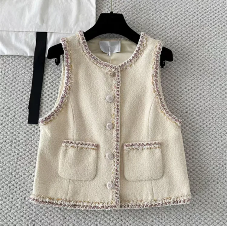 Customized European women's clothing 2026 Winter new style Long-sleeved single-button tweed coat Coat and waistcoat set