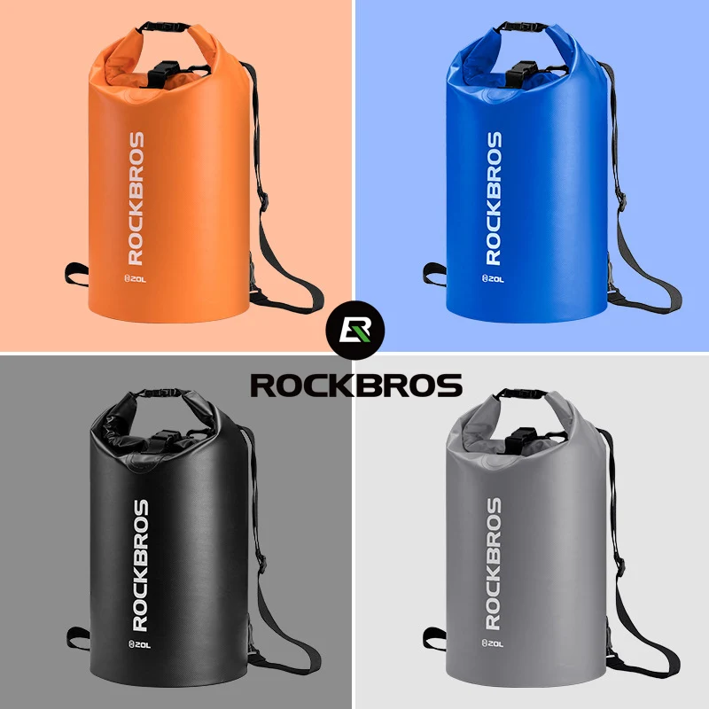 ROCKBROS 30L 40L Tas Renang PVC Luar Ruangan Berkemah Mendaki Trekking Berperahu Memancing Arung Jeram Pantai Penyimpanan Tahan Air Tas Kering