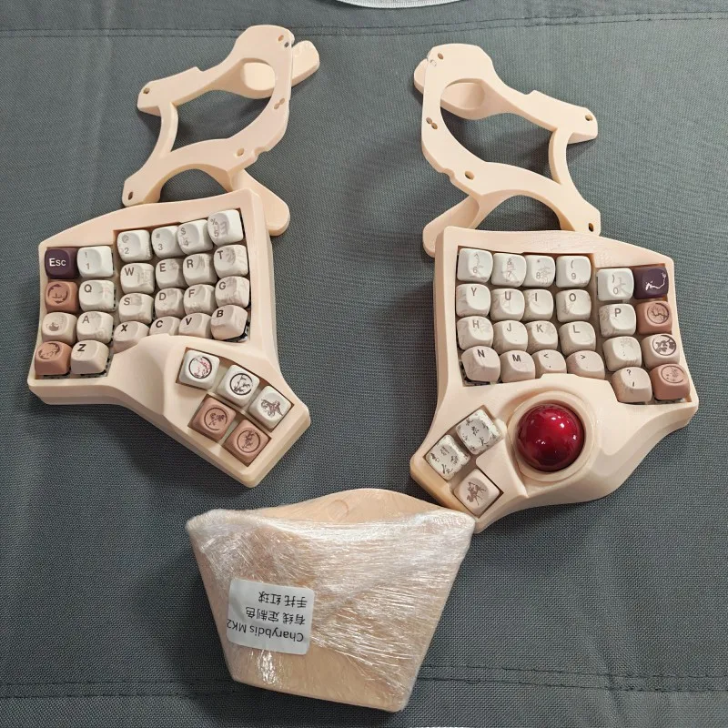 Charybdis MK2 Split Keyboard Custom Bluetooth Wireless Large Capacity Battery Hot Swap RGB Split Mechanical Keyboard Trackball