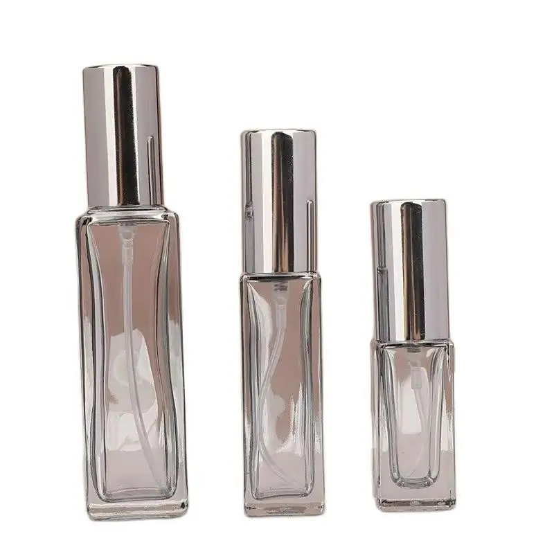 

20Pcs Clear Grey Glass Ferfume Bottles Fragrance 5ML 10ML 20ml Portable Travel Square Empty Spray Refillable Bottles