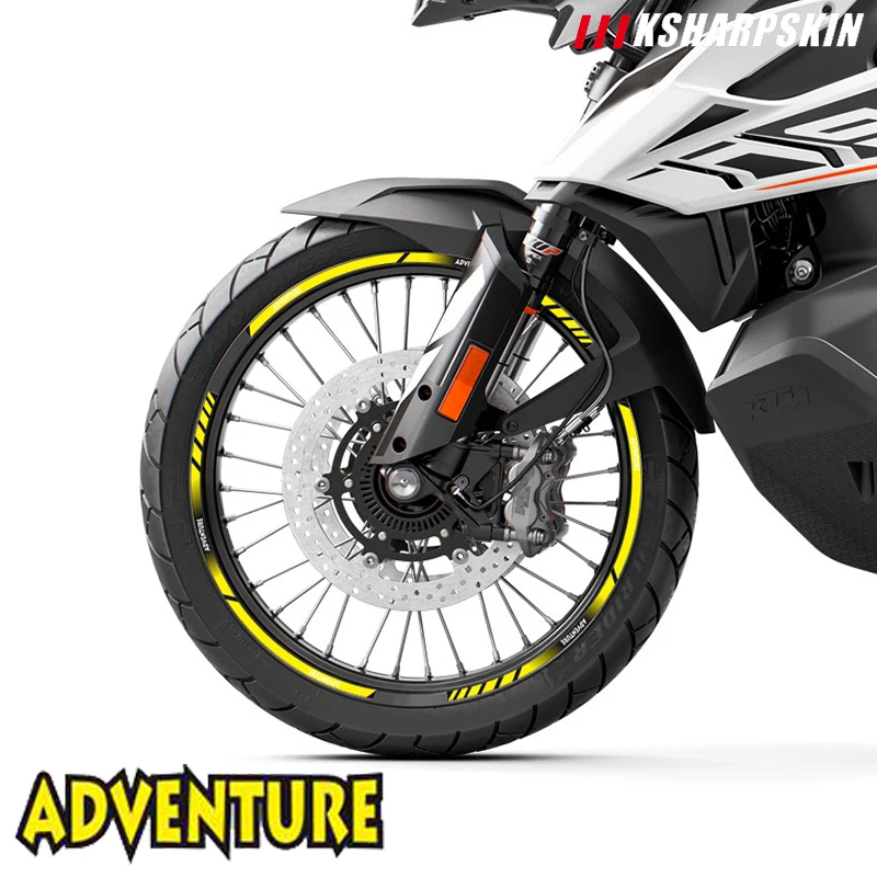

Motorcycle tire inner ring reflective stripe stickers multicolor waterproof decals for ADVENTURE