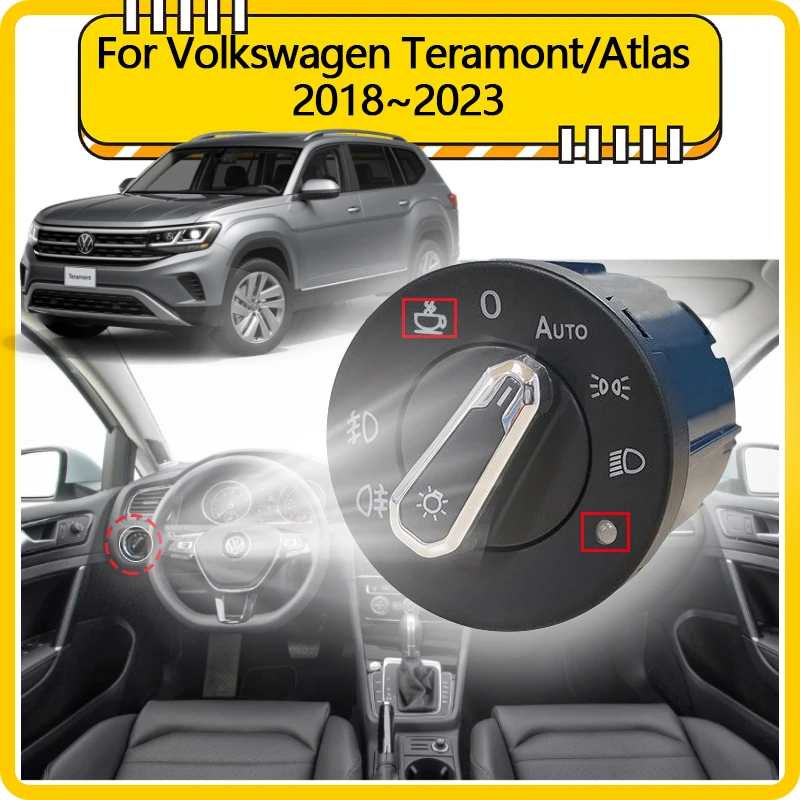 Car Automatic Switch For Volkswagen VW Teramont Atlas Accessories 2018~2023 CA1 Auto Modified Headlight Upgrade Parts 2021 2022