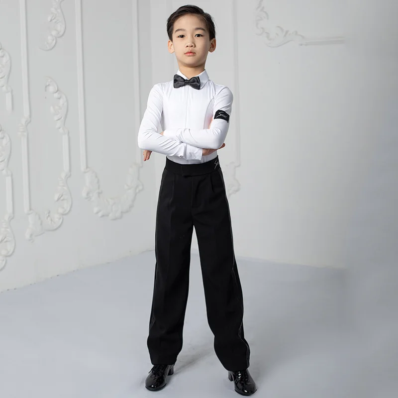 Ropa de competición de baile latino para niños, camisas profesionales, pantalones, trajes, traje de baile Tap para niños, ropa estándar Latina