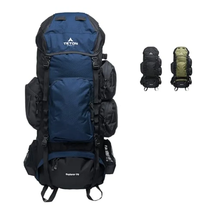 

Рюкзак Explorer 75 л с внутренним каркасом для походов, кемпинга и пешего туризма, с дождевиком, цвет Ocean