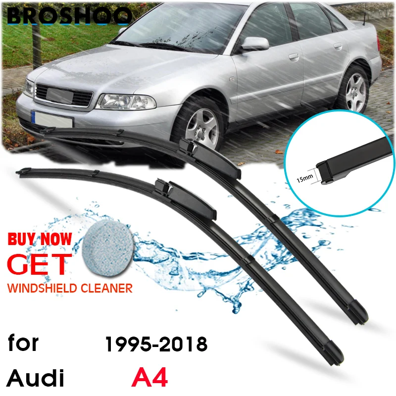 BROSHOO Car Windshield Wiper Blade Rubber For AUDI A4 B5 B6 B7 B8 B9 From 1995 To 2018 Fit Hook/Side Pin/Slider Arms Accessories