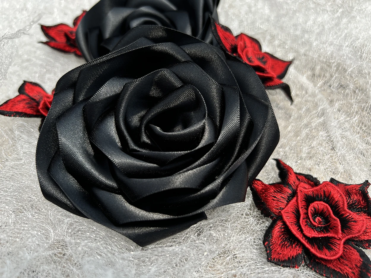 New Trend Handmade Rose Fabric Flower Corsage Brooch Headflower Professional Dress Accessories