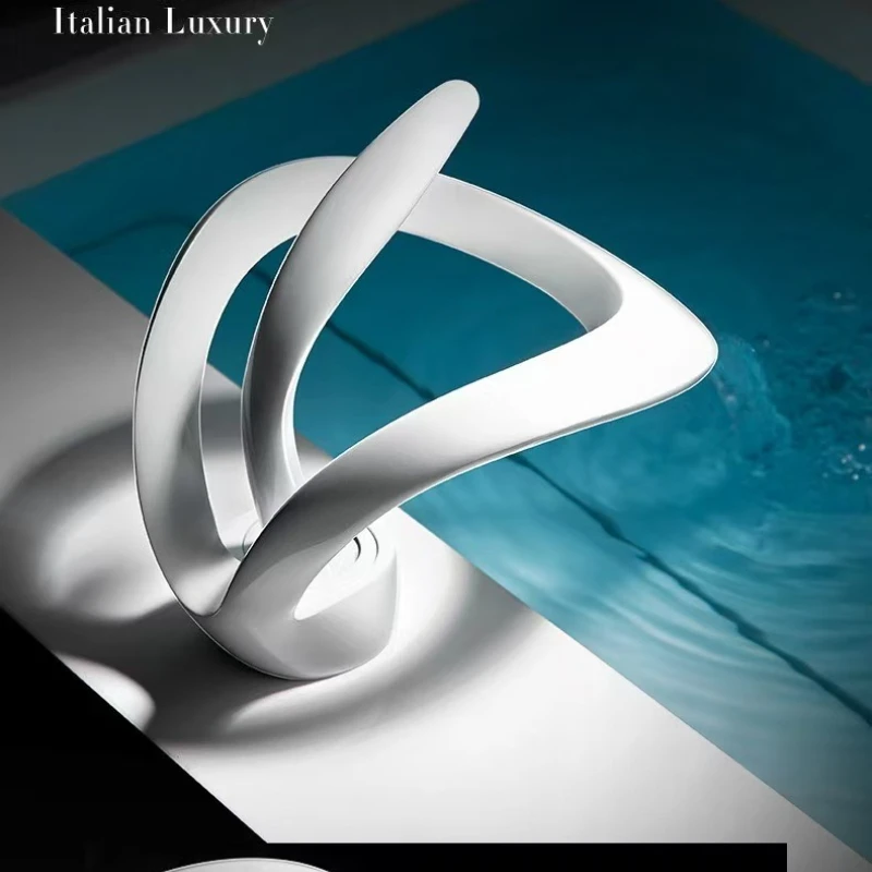 

Creative bathroom, toilet basin, waterfall faucet, basin faucet, hot and cold countertop basin faucet