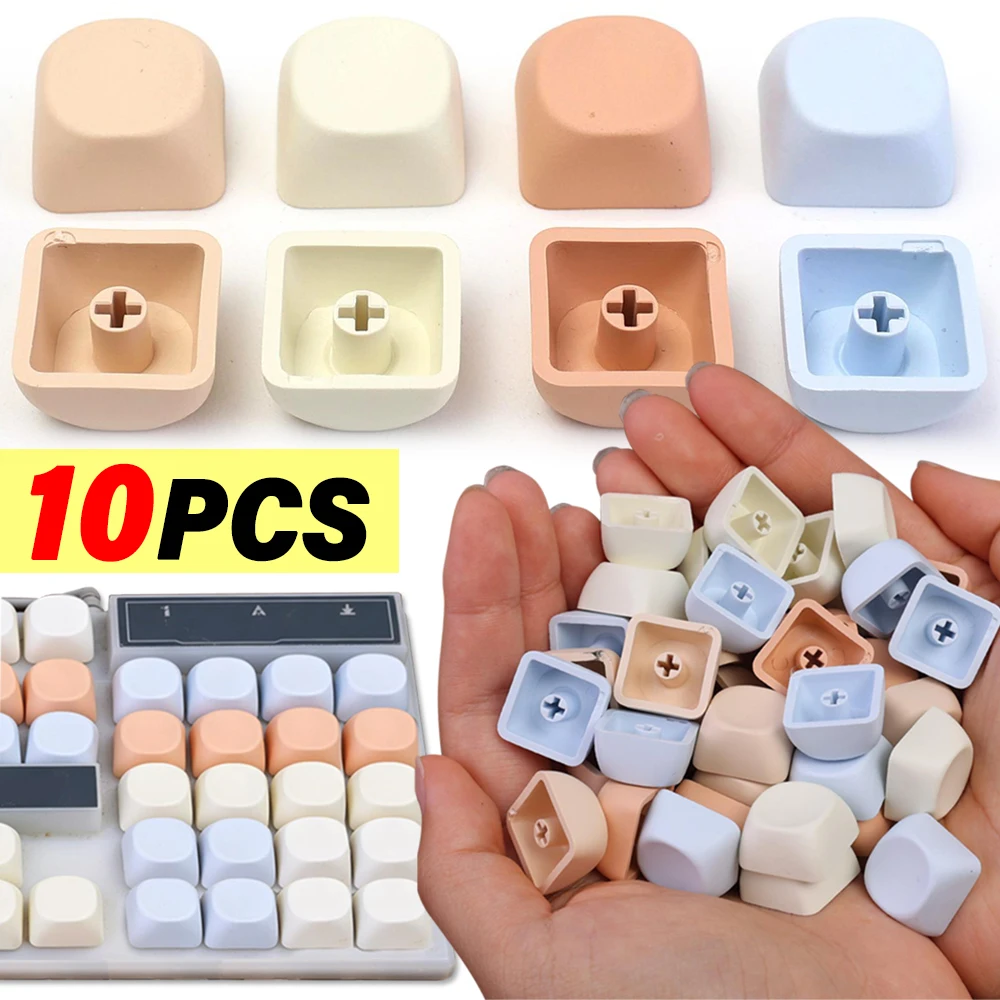 10pcs Multi Colors Key Caps DIY No Print Keycap PBT Blank Keycaps Macaron for MX Gaming Mechanical Cross Axis Universal Keyboard