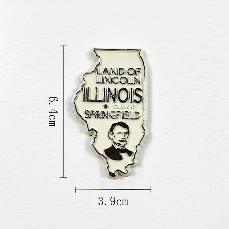 Illinois World Cultural Tourism Souvenirs, Kitchen and Home Decors, 3D Soft Magnetic Refrigerator Stickers