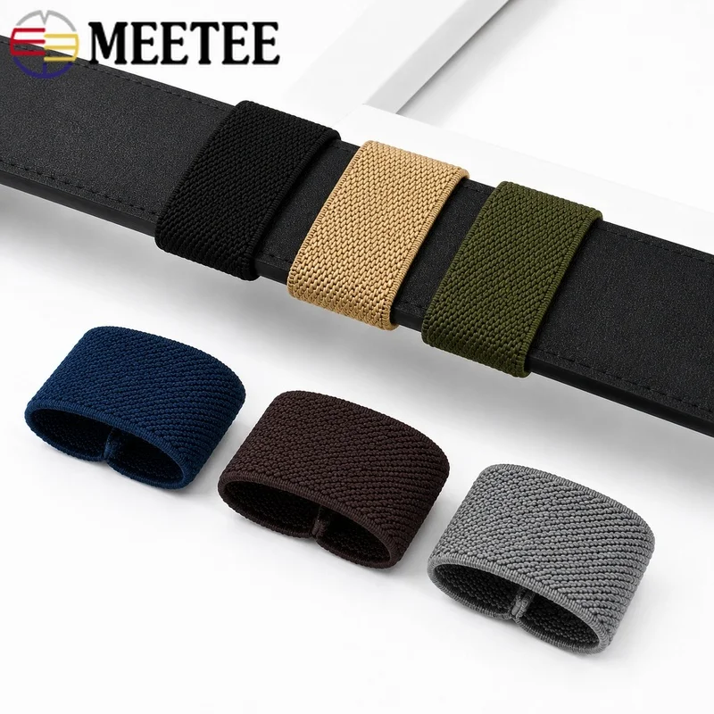 

50Pcs 46x20mm Elastic Belt Keeper Loops Woven Strap Retainer Ring for Jeans Bag Backpack Webbing Tail Clamp DIY Sewing Accessory