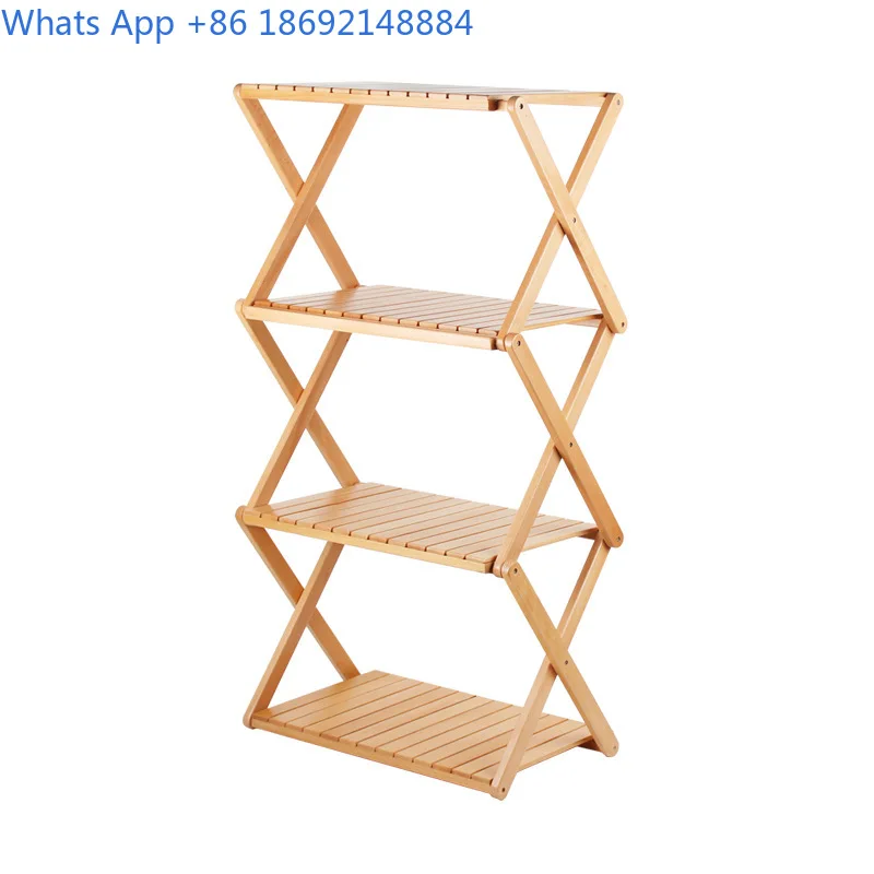 Portable Multi Tier Storage Shelf Dual Use Picnic Table Outdoor Foldable Wooden Display Rack