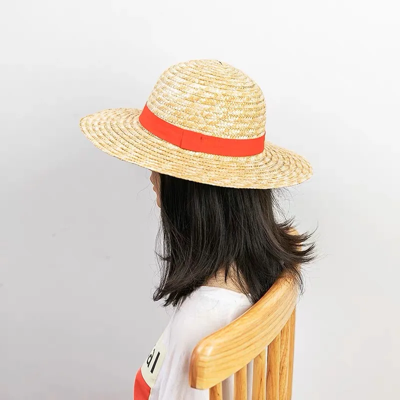 2024 Luffy New Straw Hat Anime Cartoon Cosplay Cap Accessories Summer Sun Hat Sunshade Parent-Child Hat For Women Men Bucket Hat