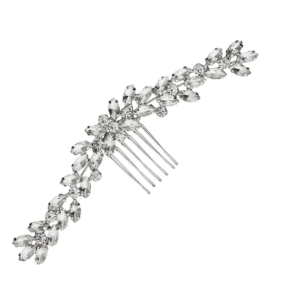 

1Pcs Rhinestone Hair Comb Delicate Bride Accessory Wedding Headdress Shiny Bridal Headwear Handmade Hair Comb for Women Girls