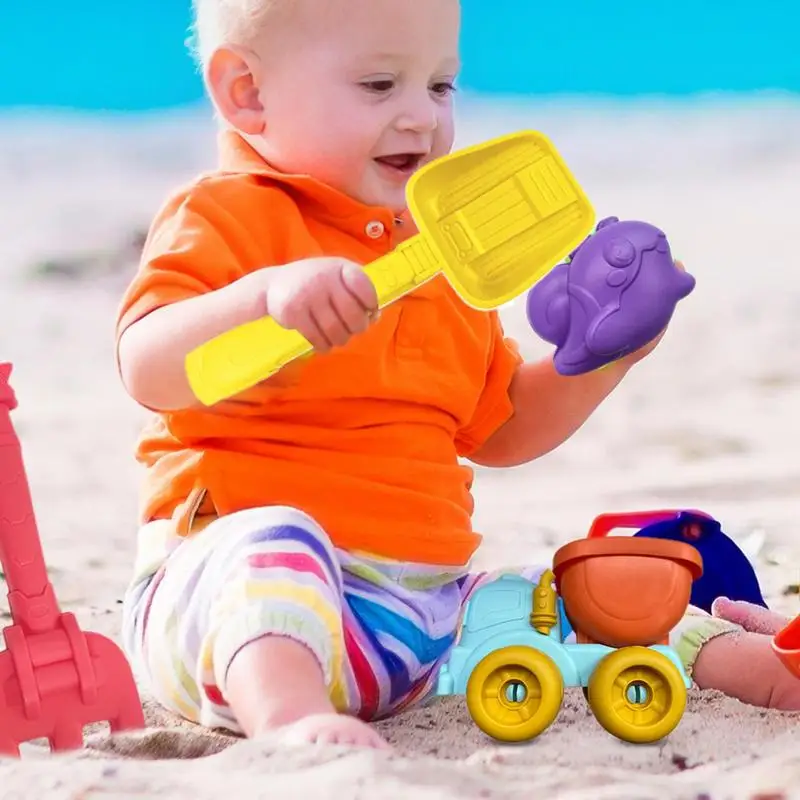 Beach Sand Toys Kit Sand Bucket And Shovels Set Portable Sandbox Castle Supplies For Friends Boys Toddler Girls Family