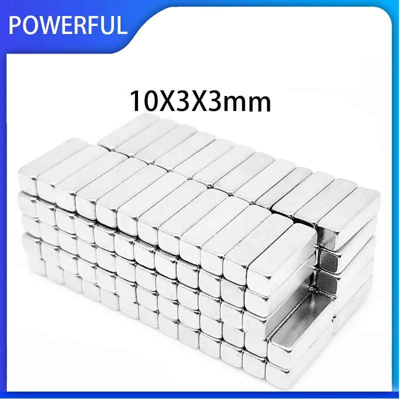 

20~500PCS 10x3x3mm Neodymium Magnet 10mm x 3mm x 3mm N35 NdFeB Block Super Powerful Strong Permanent Magnet Disc